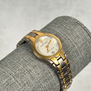 Anne Klein Watch Women 24mm Date Round Two Tone Classic Casual 6.75" New Battery